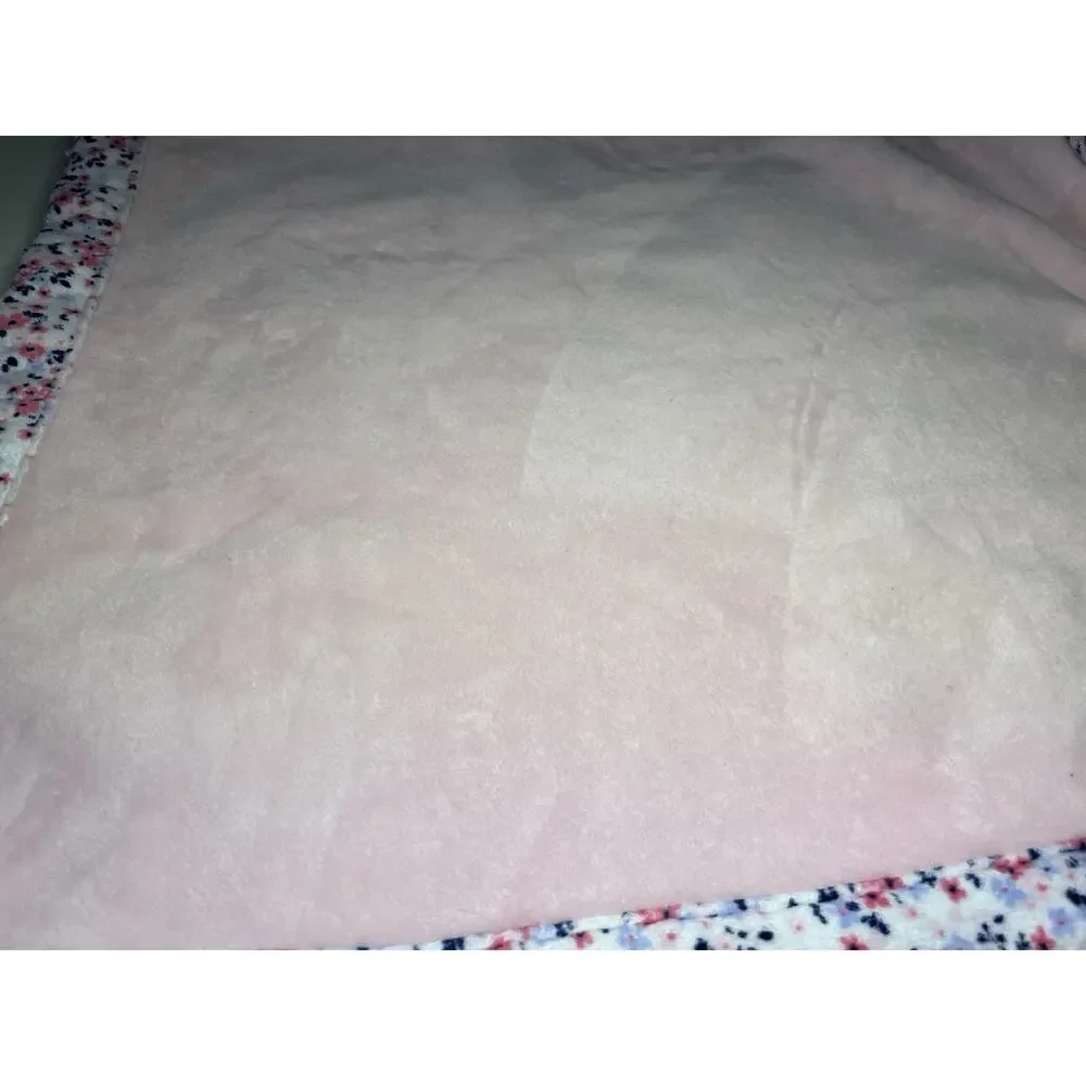 Carters Owl Always Love You Baby Blanket Pink Blue Floral Trim Plush - READ